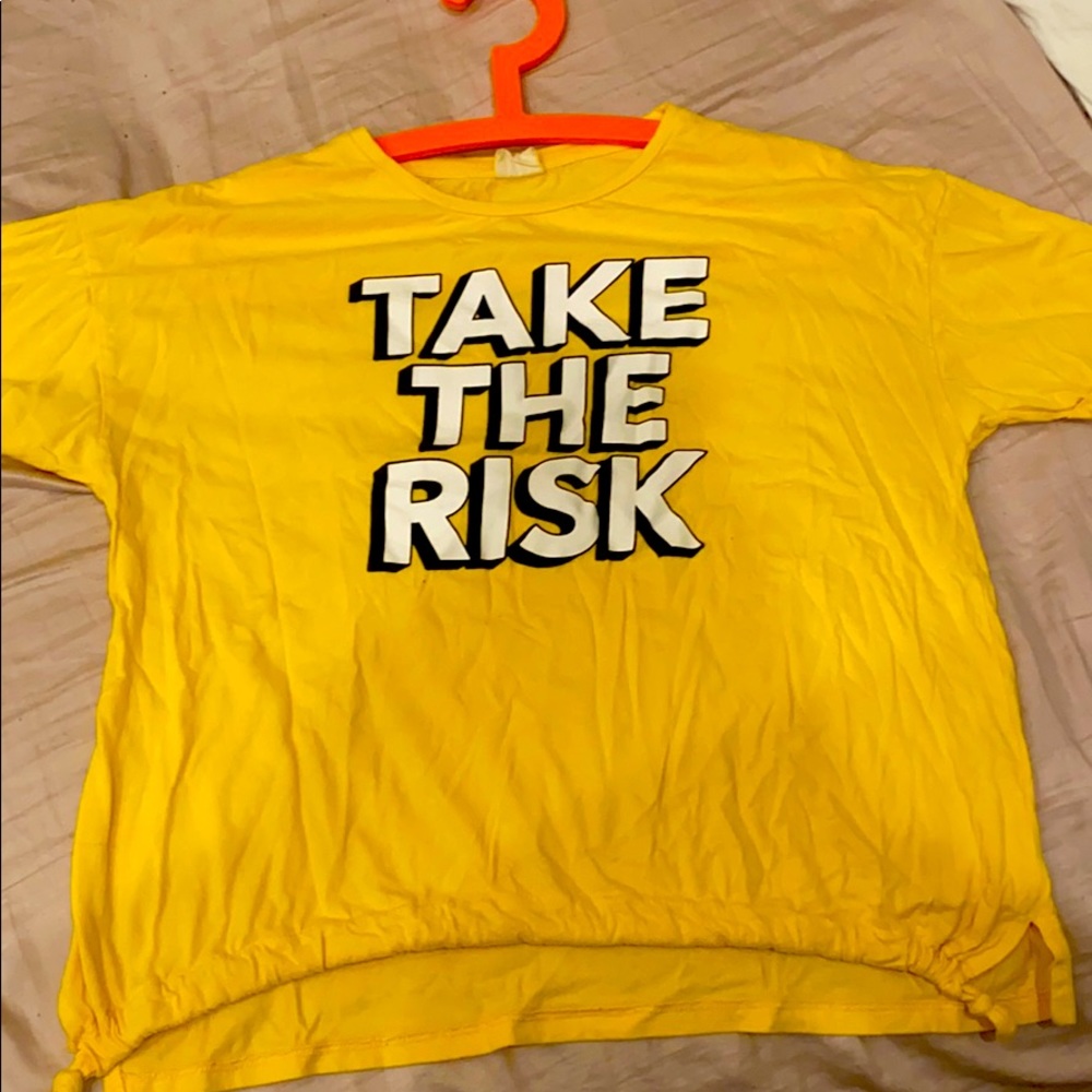 Zara yellow graphics t shirt